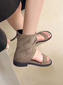 Teenagers' Flat Sandals, New Roman Casual Open Toe Sandals, Handmade Vintage Hollow-Out Versatile Women Flat Sandals For Summer