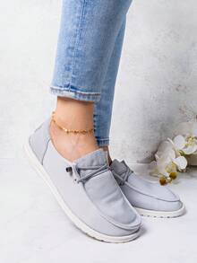 zapato  Figuras  Gráfico  Liso  Arco Iris  Leopardo    Elegante  Casual  Dulce  casual  De moda  Al aire libre  Fabulosa    Tela    Cuerda    mocasin   Fiesta  Oficina  Casa  Exterior    verano - Gris Claro - Ver 2