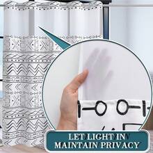 Wide Hotel Fabric Shower Curtain With Snap In Liner 108" X 74" For Bathroom Machine Washable Waterproof Repellent Shower Curtain (White 108" (W) X 74"(H)) - White Boho - 查看 2