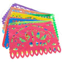 Decoraciones para fiesta mexicana, 1/2 Banderines de carnaval, Banderines de papel recortado de plástico de 18 pies para fiestas de cumpleaños mexicanas del 5 de mayo, Banderas y banderines con temática mexicana colorida, Decoraciones colgantes del Día de los Muertos, Suministros para fiestas en el hogar. - Multicolor - Ver 5