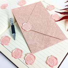 10 pezzi di adesivi per ceralacca rosa/oro a forma di rosa, adatti per inviti di nozze. Sono facili da usare e hanno una buona adesione. Adesivi per buste con rose, accessori per inviti di matrimonio, forniture scolastiche, back to school