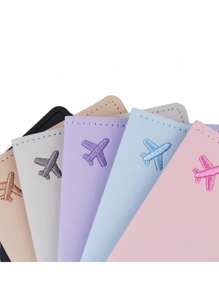 Personalized Embroidered Airplane Passport Cover, Customized Leather Passport Holder, Travel Gift Passport Wallet, Birthday/Christmas Gift