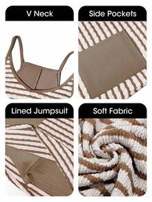 Conscious Women In Summer 2025 Sleeveless Casual Tennis Workout Mini Dress With Shorts - Stripes-brown - View 4