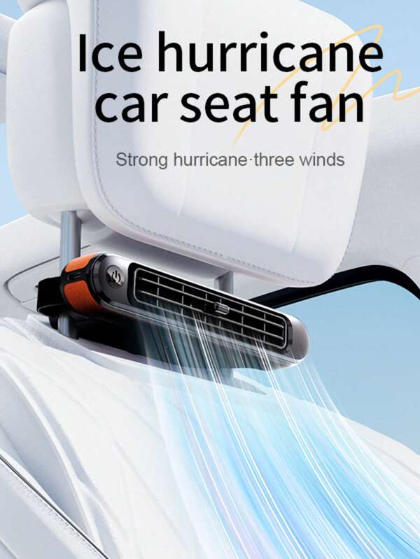1 pièce Ventilateur de siège de voiture portable alimenté par USB, climatiseur de voiture, 3 vitesses de vent, ventilateurs double turbine intégrés, interrupteur indépendant, design compact, style professionnel, fonctionnement silencieux, convient pour les camions, les voitures, etc.