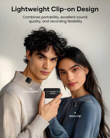 KUKIHO Wireless Lavalier Microphone For Phone Pad Android With Charging Case Audio Smartphone Audio Smartphone - 黑色 - 查看 8