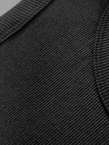 Women's Basic Plain Ribbed Tank Top Casual Low-Cut Ribbed Blouse