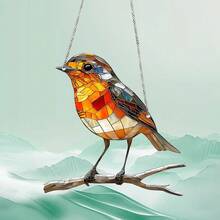 1 件动物主题装饰吊坠，2D 亚克力图形设计，卧室装饰，客厅装饰，家居装饰，花卉主题空间，厨房装饰，多用途窗户悬挂装饰，适用于家庭和花园装饰，非常适合厨房、农舍、花园、乡村住宅 - 送给鸟类和动物爱好者的理想礼物，场景装饰，非常适合厨房，创意礼物