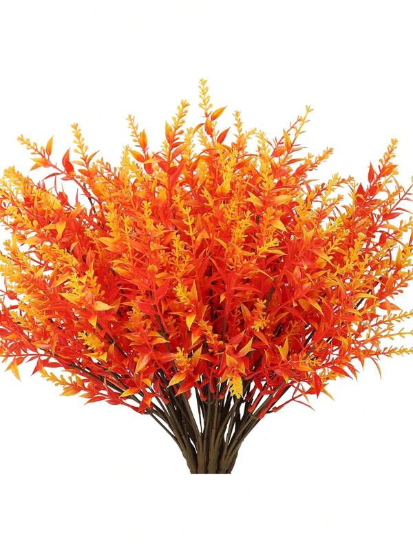 8 Manojo de flores artificiales de otoño que no se desvanecen, plantas otoñales falsas, follaje artificial para interior y exterior para decoración de Acción de Gracias, Navidad, boda, hogar, jardín, chimenea