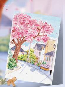 水彩画书，放松和绘画的涂色书，卡通设计，内置水彩颜料和水彩纸，返校，学校用品 - 彩色 - 查看 9