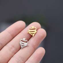 Lote de 3 encantos de línea artística de señora para DIY artes manuales - borlas, aretes, collares, joyería con colgante de acero inoxidable en forma de hongo