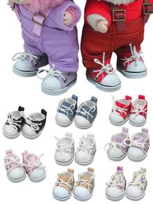 1pc Canvas Shoes/Sandals, Suitable For 17cm/6.69inch LABOBO Doll Accessories Clothing Replacement - Multicolor - View 1