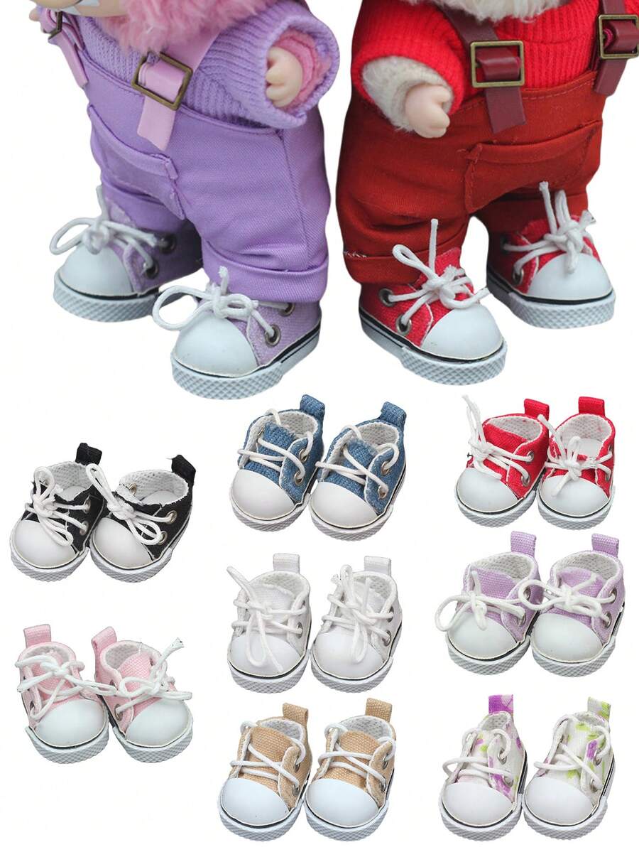 1pc Canvas Shoes/Sandals, Suitable For 17cm/6.69inch LABOBO Doll Accessories Clothing Replacement - Multicolor - View 1