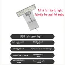 RGB Color Clamp Fish Tank Light,Aquarium Light,Full Spectrum Planted Tank Lamp,USB High Brightness LED Aquarium Light, White & Blue Spectrum For Aquatic Plants,Suitable For Round And Square Fish Tanks