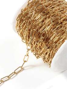 1米/条镀层不锈钢压制十字链椭圆链适用于女士项链、包包DIY饰品制作 - 不鏽鋼-1米 - 查看 6