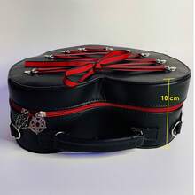 Bolso en forma de corazón diseño corsette variedad de colores asa de mano y correa ajustable bolso femenino juvenil moda casual accesorios originales ideal para salir y eventos especiales - Rojo - Ver 4