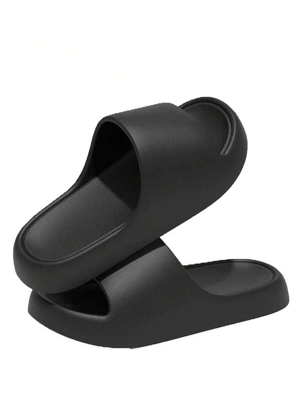 صندل رجالي كاجوال صيفي، صندل سهل الارتداء أسود بسيط، مصنوع من مادة EVA مقاوم للانزلاق والرائحة، خفيف الوزن ناعم ومريح، أحذية للاستحمام