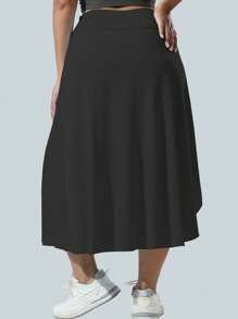 Letnia spódnica z wysokim stanem dla kobiet Lycra asymetryczna pół spódnica z kieszeniami chłodząca lód sportowa spódnica szorty do jogi, tenisa i golfa