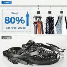 2/1pc 6-Hook Wooden Log Hanger Multi-Function 6 Rotation Hooks Hanger Wall-Mounted Belt Hanger Contemporary Closet Storage Accessory Multihook Hanger Space-Saving Organizer For Belts, Ties, Scarves, Bras & Underwear,Bedroom Room Decor,Back To School - Multicolor - View 3