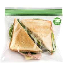 100 Count Reclosable Double Zipper Storage Bags In Clear Color For Keeping Food Fresh And Organized - Olive Green - View 6
