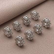 Contas espaçadoras de zircônia cúbica de latão, 2/4/6 peças, contas de latão banhadas a ouro 18K, redondas, planas, com strass, flores, contas soltas para joias da moda faça você mesmo, acessórios para fazer joias