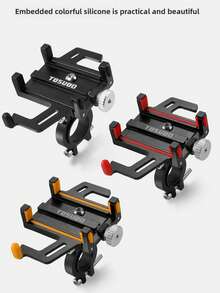 [TOSUOD]1 件自行车手机支架 - 耐用 360° 旋转铝制支架，5 爪铝合金支架，安装简单，防震，稳定安全 - 适用于所有手机的安全夹，非常适合骑行地图导航 - 彩色 - 查看 9