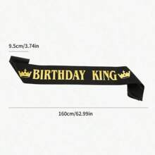 Fashionable "Birthday King" Epaulet And Sash Set, Suitable For Men's Birthday Party, Holiday Party Decoration And Cosplay Accessories