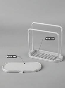1 Stück grauer Küchenspülen Regal Tablett Organizer Stand, rostfreies Küchentheken-Spülzubehör, für Schwamm, Geschirrtuch, Lappen, Bürste, Scheuerschwamm Aufbewahrungshalter.