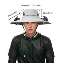 Solar Charging Fan Sunshade Cap With Two Hole Digging And Detachable Fan Devices. A Fishing Hat Suitable For Both Men And Women For Hiking And Mountain Climbing.
