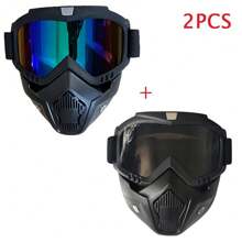 Motorcycle Mask Moto Goggle Outdoor Sport Glasses Mask Detachable Motorbike Mask Goggle Mouth Filter Adjustable Non-Slip Motocross Goggles Outdoor Motorcycle Accessories Riding Fog-Proof Mask Summer Gifts