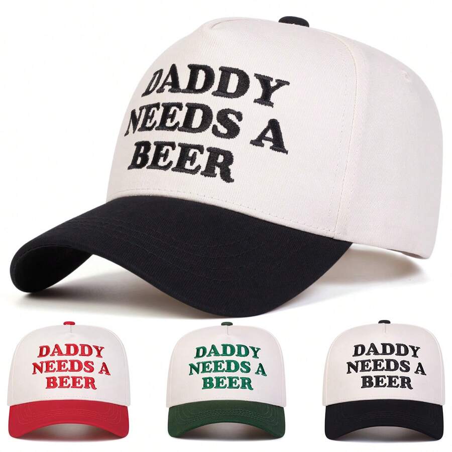 1 chiếc mũ lưỡi trai thêu hình tài xế xe tải Daddy Needs A Beer dành cho nam, mũ bóng chày có chữ cái cá nhân hóa, mũ thường ngày thời trang đường phố, thích hợp cho mùa xuân, mùa thu, du lịch, kỳ nghỉ ở bãi biển - Nhiều màu - Xem 1