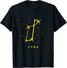 Camiseta para amantes de la astronomía, con diseño de la constelación de Lira - Negro - Ver 1