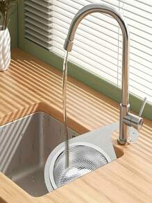 1pc Stainless Steel Sink Strainer Basket, Removable Faucet Storage Drain Rack, Kitchen Hanging Drain Organizer