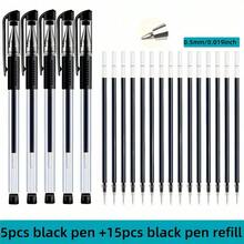 20/PIEZAS Bolígrafo neutro de 0.5, usado para firmas de oficina, bolígrafo de carbón negro para estudiantes, bolígrafos de tinta a base de agua roja y azul, y bolígrafo de tinta.