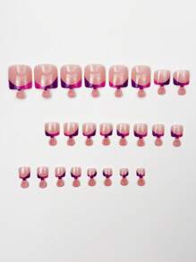 Instantly Upgrade Your Look With 96pcs Press On Nails Short Modern Fashion Square Nail Tips, Simple Daily Nail Charms, Colorful French Tip Nails Press On Fake Nails, Nude Pink Press On Toe Nails, Ins Style Nail Art, Detachable And Reusable Toenail Pieces, Glossy Nail Set, Sweet And Cute Nail Press On, Suitable For Girls And Women's Daily Life Nail Supplies