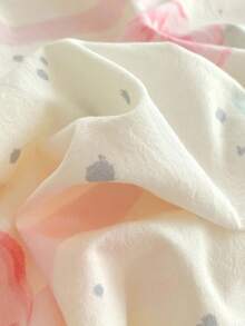 1 套黑色花卉蝴蝶结床上用品，3 件套（1 个羽绒被套 + 2 个枕套），柔软棉质，清新柔美风格，适合女孩卧室/宿舍，四季皆宜 - 粉紅白黑 - 查看 10