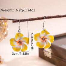 3 pièces/Set de colliers pendentifs et boucles d'oreilles femme fleurs d'été , ensemble de bijoux mode