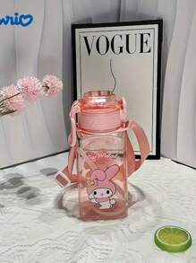 Sanrio قدح قهوة محمول 800 مل/27 أونصة مقاوم للحرارة العالية من مادة البي سي مع رسومات كارتونية جميلة من سانريو (سيناموroll, ميلودي, كورومي) مناسب للاستخدام اليومي والسفر والعمل، هدية عيد ميلاد جيدة