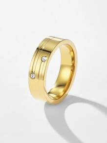 Anel unissex clássico, moderno e minimalista com strass, adequado para ocasiões formais, deslocamento diário, uso ao ar livre
