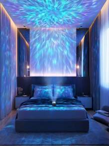 1 pièce Veilleuse à effet d'eau ondulante - Alimentée par USB, lumière étoilée multifonctionnelle, convient pour la décoration de la chambre à coucher et du salon, créant une atmosphère romantique - un cadeau inoubliable pour Noël, la Saint-Valentin, les mariages et les anniversaires