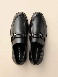 Men's Horsebit Loafers Patent Leather Classic Driving Moccasins For Business & Casual Slip-On,A Half To A Full Size Up To Accommodate Wider Feet - 黑色 - 查看 3