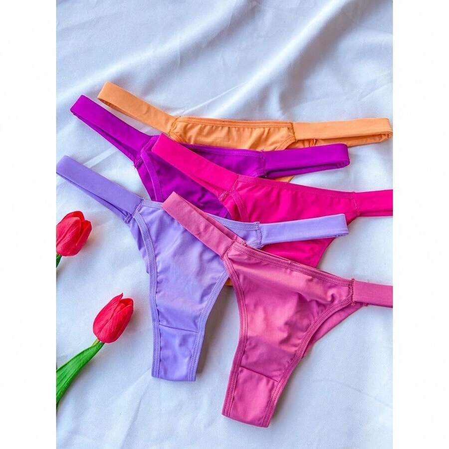Kit 10 Bikini Panties Double String Underwear Thong Comfortable Premium - Multicolor - View 1