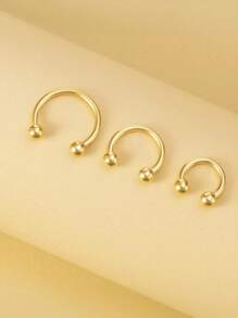 2/4/6 pièces Anneau de nez, anneau de septum, boucles d'oreilles en acier inoxydable BCR pour cartilage, faux piercing d'oreille circulaire, tragus, bijoux de corps en forme de fer à cheval