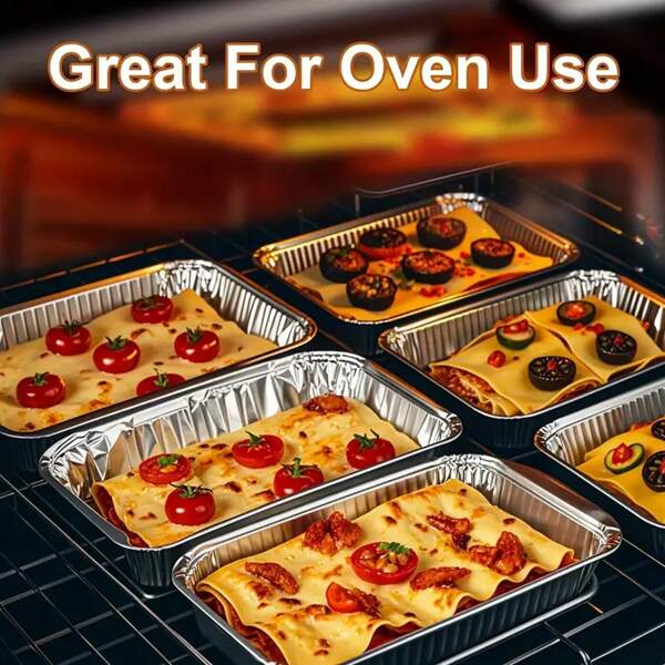 1/3/5pcs Aluminum Foil Box Tin Plate Containers For Meal Preparation, Cooking, Baking, Heating, Backyard BBQ, Picnic, Wedding, Buffet Very Suitable For Outdoor Camping
