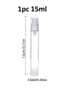 1/2/3/6pcs Airless Pump Bottles, 5ml/10ml/15ml,Empty Refillable Airless Pump Jars, Travel Size Dispenser Vacuum Eye Cream Bottle, Travel Containers For Toiletries,Mini Travel Bottles For Lotion Toiletries Liquid Toner Sample - Multicolor - View 17