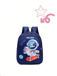 1 Bolsa personalizada, se puede imprimir con un nombre personalizado o saludos festivos. Personaliza tu propia bolsa. Cierre de cremallera de nailon, diseño de nicho de moda con patrones lindos de astronauta/dinosaurio/león. Mochila con correa de hombro ajustable y versátil, adecuada para adolescentes para viajar, compras, fiestas, citas y uso diario. Es un regalo perfecto para adolescentes, multifuncional, ornamental, con letras, elegante, moderno, colorido, lindo, adorable, casual, personalizado, único, personalizado, regalos ideales para él, regalos ideales para ella - Azul - Ver 6