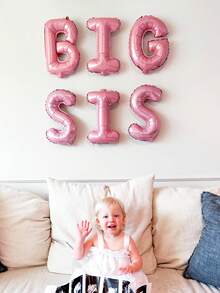 1 个 16 英寸粉色字母设计铝箔气球，A-Z 字母气球，DIY 派对装饰，生日，周年纪念，家居装饰，母亲节，迎婴派对，婚礼，单身派对，定制字母气球派对，背景装饰，情人节，公主生日，粉色派对用品 - 粉色 - 查看 8