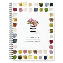 Caderno de aquarela para iniciantes, projetos de pintura simples, ótimo para flores, penas e animais, para acalmar, tranquilizar e inspirar os amantes da pintura. Caderno de aquarela para materiais escolares, volta às aulas.