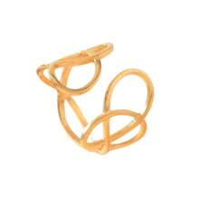 Un anello in acciaio inossidabile nicchia e creativo, con linee irregolari e aperture regolabili, adatto per le donne da indossare quotidianamente o a banchetti festivi