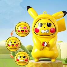 pokemon 1 Stück süße Pokémon Pikachu stilisierte Gesichts-Verwandlungspuppe, voller süßer und lustiger Ausdrucksdesigns, mini tragbare Sammlung, exquisite Handwerkskunst für Sammlung und Dekoration, tolles Geschenk, Geburtstags-/Feiertags Must-Have Dekorationen.