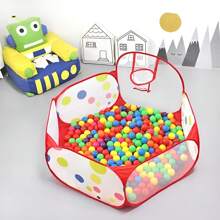 1pc Foldable Children's Play Tent, Large Indoor/Outdoor Play House, Sports Basketball Hoop, Does Not Include Ball Pit Balls